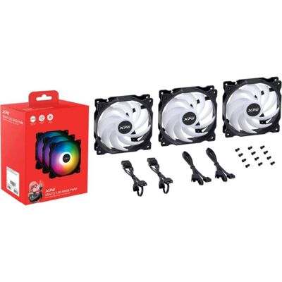 Adata Lüfter XPG VENTO 120 (1*120mm ARGB Fan 3 pack) schwarz retail (120 mm, 3x), PC Lüfter, Schwarz Adata Lüfter XPG VENTO 120 (1*120mm ARGB Fan 3 pack) schwarz retail (120 mm, 3x), PC Lüfter, Schwarz