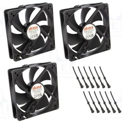 Akasa pÅ™Ãdavný ventilátor Smart black 3 pack (120 mm, 3x), PC Lüfter, Schwarz Akasa pÅ™Ãdavný ventilátor Smart black 3 pack (120 mm, 3x), PC Lüfter, Schwarz
