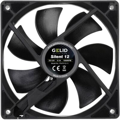 Gelid FN-PX12-11 Schwarzer PC-Lüfter - 120mm, Leise Gelid FN-PX12-11 Schwarzer PC-Lüfter - 120mm, Leise
