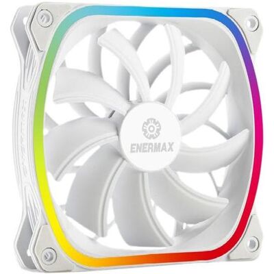 Enermax PC-Lüfter SquA RGB Single weiss (120 mm), PC Lüfter, Schwarz Enermax PC-Lüfter SquA RGB Single weiss (120 mm), PC Lüfter, Schwarz