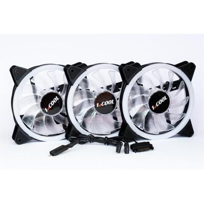 1st Cool 1stCOOL KIT AURA EVO 1 ARGB, 3x Dual Ring 120mm fan + ARGB controller (120 mm, 3x), PC Lüfter, Mehrfarbig 1st Cool 1stCOOL KIT AURA EVO 1 ARGB, 3x Dual Ring 120mm fan + ARGB controller (120 mm, 3x), PC Lüfter, Mehrfarbig