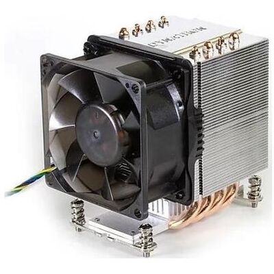 Dynatron A19 AMD AM4 AM5 cooler 3U aluminum stacked fin with heat pipes direct contact with CPU acti (110 mm), CPU Kühler, Schwarz, Silber Dynatron A19 AMD AM4 AM5 cooler 3U aluminum stacked fin with heat pipes direct contact with CPU acti (110 mm), CPU Kühler, Schwarz, Silber