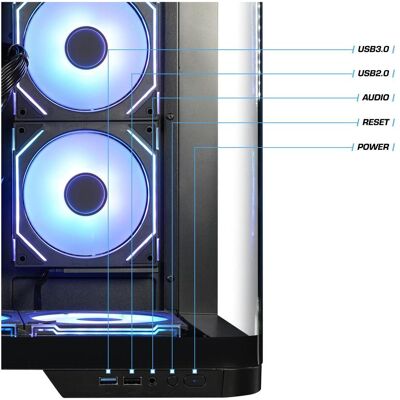 Kiebel Panorama Curve V Ryzen 7 (1000 GB, 32 GB, AMD Ryzen 7 5700X, Radeon RX 9060 XT), PC, Schwarz Kiebel Panorama Curve V Ryzen 7 (1000 GB, 32 GB, AMD Ryzen 7 5700X, Radeon RX 9060 XT), PC, Schwarz