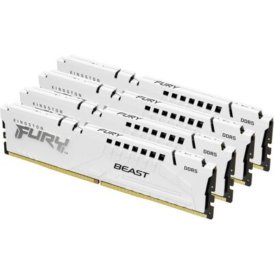 Kingston D5 64GB 5200-40 Beast wh K4 KFY XMP (4 x 16GB, 5200 MHz, DDR5-RAM, DIMM), RAM, Weiss Kingston D5 64GB 5200-40 Beast wh K4 KFY XMP (4 x 16GB, 5200 MHz, DDR5-RAM, DIMM), RAM, Weiss