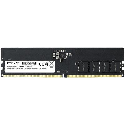 PNY Arbeitsspeicher 8 GB DDR5 4800 DIMM BULK MD8GSD54800-BLK (4800 MHz, DDR5-RAM, DIMM), RAM, Schwarz PNY Arbeitsspeicher 8 GB DDR5 4800 DIMM BULK MD8GSD54800-BLK (4800 MHz, DDR5-RAM, DIMM), RAM, Schwarz