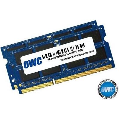 OWC 8.0GB (2x 4GB) PC3-8500 DDR3 1066MHz SO-DIMM 204 Pin (2 x 4GB, 1066 MHz, DDR3-RAM, SO-DIMM), RAM OWC 8.0GB (2x 4GB) PC3-8500 DDR3 1066MHz SO-DIMM 204 Pin (2 x 4GB, 1066 MHz, DDR3-RAM, SO-DIMM), RAM