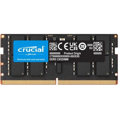 Crucial CT24G64C52CS5 (1 x 24GB, 6400 MHz, DDR5-RAM, SO-DIMM), RAM, Schwarz Crucial CT24G64C52CS5 (1 x 24GB, 6400 MHz, DDR5-RAM, SO-DIMM), RAM, Schwarz