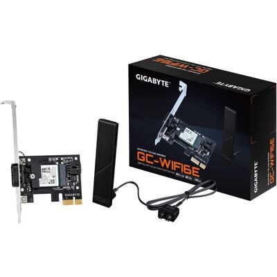 Gigabyte GC-WIFI6E (PCIe), Netzwerkkarte, Schwarz Gigabyte GC-WIFI6E (PCIe), Netzwerkkarte, Schwarz