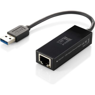 LevelOne Adapter USB3.0-> 10/100/1000 (USB 3.0, RJ45 (1x), RJ45 Gigabit Ethernet (1x)), Netzwerkadapter, Schwarz LevelOne Adapter USB3.0-> 10/100/1000 (USB 3.0, RJ45 (1x), RJ45 Gigabit Ethernet (1x)), Netzwerkadapter, Schwarz