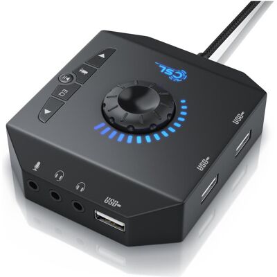 CSL externe USB Soundkarte (USB 2.0), Soundkarte, Schwarz CSL externe USB Soundkarte (USB 2.0), Soundkarte, Schwarz
