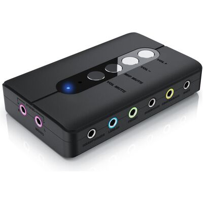 CSL - Externe USB-Soundkarte 7.1 - Schwarz - Soundkarte CSL - Externe USB-Soundkarte 7.1 - Schwarz - Soundkarte