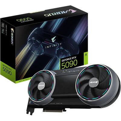 Gigabyte AORUS GeForce RTX 5090 INFINITY 32G Grafikkarte? 32 GB GDDR7 – 512-Bit – PCI-E 5.0 – Taktfrequenz (32 GB, GDDR7), Grafikkarte, Schwarz, Grau Gigabyte AORUS GeForce RTX 5090 INFINITY 32G Grafikkarte? 32 GB GDDR7 – 512-Bit – PCI-E 5.0 – Taktfrequenz (32 GB, GDDR7), Grafikkarte, Schwarz, Grau