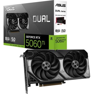 Asus GeForce RTX 5060 Ti Dual (8 GB, GDDR7), Grafikkarte, Mehrfarbig Asus GeForce RTX 5060 Ti Dual (8 GB, GDDR7), Grafikkarte, Mehrfarbig
