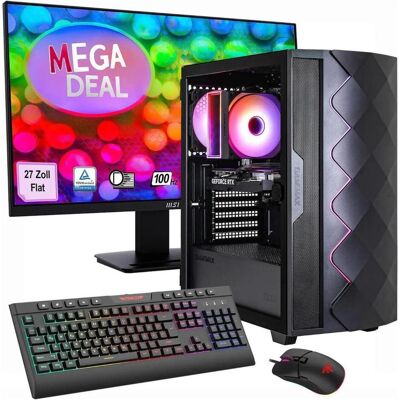 GameMax Diamond BK SET2696 + MSI PRO MP273A LED-Monitor, 69cm (27") + Maus & Tastatur (1000 GB, 16 GB, GeForce RTX 5050), PC, Schwarz GameMax Diamond BK SET2696 + MSI PRO MP273A LED-Monitor, 69cm (27") + Maus & Tastatur (1000 GB, 16 GB, GeForce RTX 5050), PC, Schwarz
