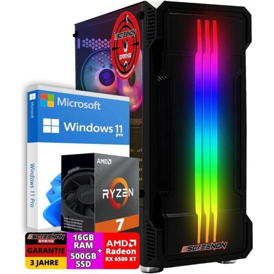 ScreenOn Ryzen 7 5700G 500GB M2 RX 6500XT GamePCA40130 WiFi (500 GB, 16 GB), PC, Schwarz ScreenOn Ryzen 7 5700G 500GB M2 RX 6500XT GamePCA40130 WiFi (500 GB, 16 GB), PC, Schwarz