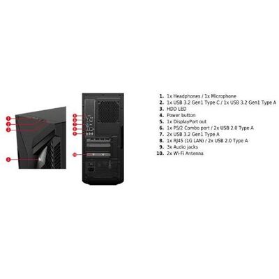 MSI MAG S3 14NVM7-3237EU () (1000 GB, 32 GB), PC, Schwarz MSI MAG S3 14NVM7-3237EU () (1000 GB, 32 GB), PC, Schwarz
