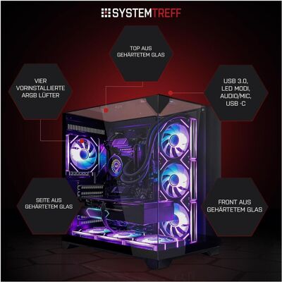 SYSTEMTREFF Gaming PC G254846 (2000 GB, 32 GB, AMD Ryzen 9 9950X), PC, Mehrfarbig SYSTEMTREFF Gaming PC G254846 (2000 GB, 32 GB, AMD Ryzen 9 9950X), PC, Mehrfarbig