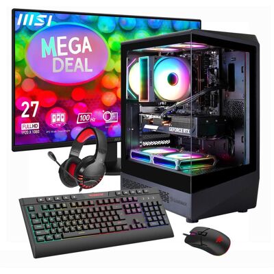 GameMax MegaDeal VISTA COC AB SET2814 + MSI PRO MP272L LCD-Monitor, 68,6cm (27") (480 GB, 16 GB), PC, Schwarz GameMax MegaDeal VISTA COC AB SET2814 + MSI PRO MP272L LCD-Monitor, 68,6cm (27") (480 GB, 16 GB), PC, Schwarz