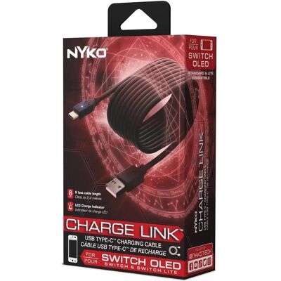 Nyko Charge Link for Nintendo Switch, Switch Lite, and Switch OLED in Black - 2,44 m (Switch), Gaming Controller Zubehör, Schwarz Nyko Charge Link for Nintendo Switch, Switch Lite, and Switch OLED in Black - 2,44 m (Switch), Gaming Controller Zubehör, Schwarz