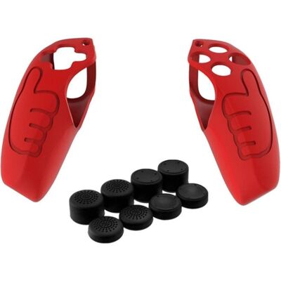 König Design Silikon Schutzhülle & Rocker Kappen Non slip Griff Cover Haut für PS5 Controller, Gaming Controller Zubehör, Rot König Design Silikon Schutzhülle & Rocker Kappen Non slip Griff Cover Haut für PS5 Controller, Gaming Controller Zubehör, Rot