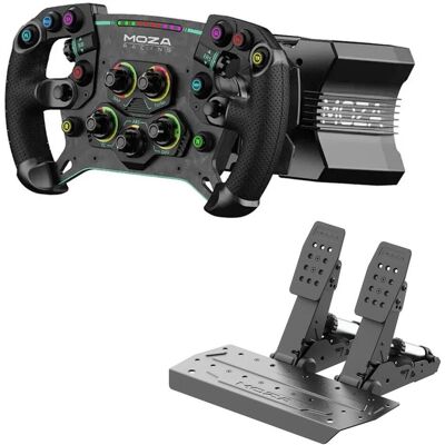 Moza R9 V3 + GS V2P + SRP2 – Direct Drive Sim Racing Set 9Nm PC (PC), Gaming Controller, Schwarz Moza R9 V3 + GS V2P + SRP2 – Direct Drive Sim Racing Set 9Nm PC (PC), Gaming Controller, Schwarz