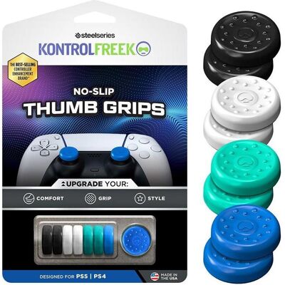 SteelSeries No-Slip Thumbgrip 8-pack (PS4, PS5), Gaming Controller Zubehör, Blau, Weiss, Schwarz, Mehrfarbig, Violett, Grau SteelSeries No-Slip Thumbgrip 8-pack (PS4, PS5), Gaming Controller Zubehör, Blau, Weiss, Schwarz, Mehrfarbig, Violett, Grau