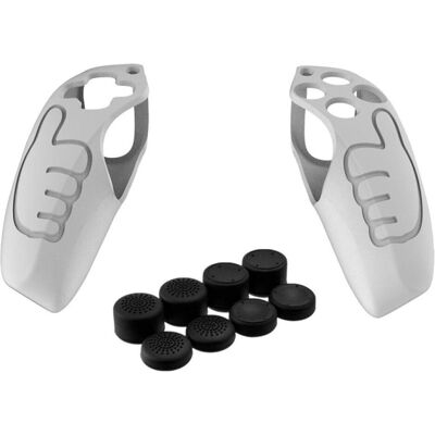 König Design Silikon Schutzhülle & Rocker Kappen Non slip Griff Cover Haut für PS5 Controller, Gaming Controller Zubehör, Weiss König Design Silikon Schutzhülle & Rocker Kappen Non slip Griff Cover Haut für PS5 Controller, Gaming Controller Zubehör, Weiss