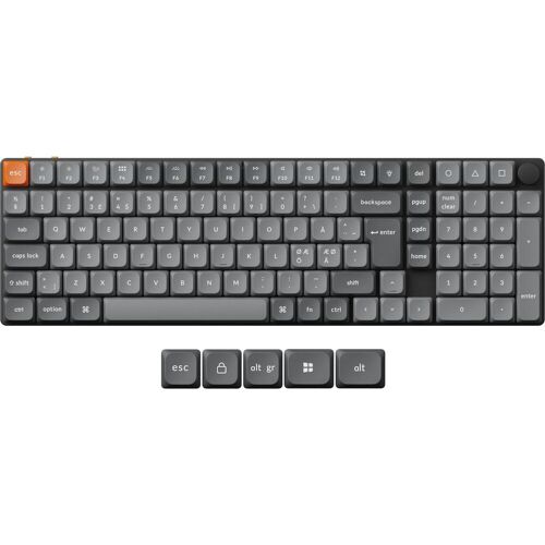 Keychron K17 MAX Hot Swap Low Profile Mechanische Tastatur, Gateron Brown Switches (Eng. Int., Kabellos), Tastatur, Schwarz