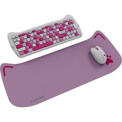 Canyon Computertastatur HSET-W6 DE Tastatur+Maus Kitty Edition AAA+ Wireless Pink (DE, Kabellos), Tastatur, Pink Canyon Computertastatur HSET-W6 DE Tastatur+Maus Kitty Edition AAA+ Wireless Pink (DE, Kabellos), Tastatur, Pink
