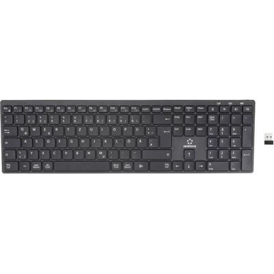 Renkforce RF-ARKB-400 Bluetooth Tastatur Deutsch, QWERTZ Schwarz Wiederaufladba (DE, Kabellos), Tastatur, Schwarz Renkforce RF-ARKB-400 Bluetooth Tastatur Deutsch, QWERTZ Schwarz Wiederaufladba (DE, Kabellos), Tastatur, Schwarz