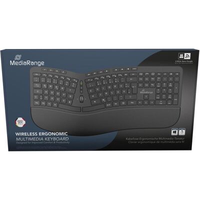 MediaRange ergonomische Multimedia Funk-Tastatur,QWERTZ, sw (DE, Kabellos), Tastatur, Schwarz MediaRange ergonomische Multimedia Funk-Tastatur,QWERTZ, sw (DE, Kabellos), Tastatur, Schwarz