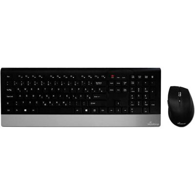 MediaRange Tastatur Highline wireless Maus schwarz QWERTZ (DE, Kabellos), Tastatur, Silber, Schwarz MediaRange Tastatur Highline wireless Maus schwarz QWERTZ (DE, Kabellos), Tastatur, Silber, Schwarz
