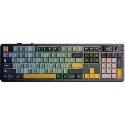 Aula Tastatur mit Gasket-Rahmen F108 Pro Grau+Orange+Deep Gray Reaper-Schalter RGB (US, Kabelgebunden, Kabellos), Tastatur, Schwarz, Orange, Grau Aula Tastatur mit Gasket-Rahmen F108 Pro Grau+Orange+Deep Gray Reaper-Schalter RGB (US, Kabelgebunden, Kabellos), Tastatur, Schwarz, Orange, Grau