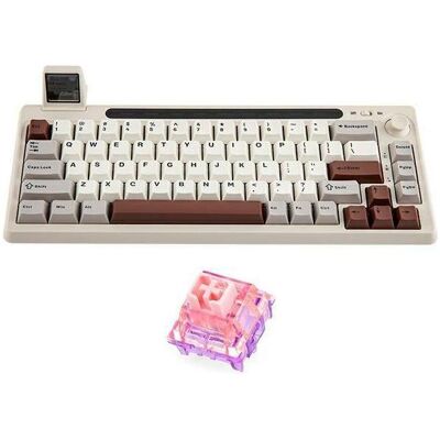 Epomaker Klawiatura mechaniczna RT65 Flamingo Switch szaro-biały/grey-white (US, Kabelgebunden, Kabellos), Tastatur, Weiss, Grau Epomaker Klawiatura mechaniczna RT65 Flamingo Switch szaro-biały/grey-white (US, Kabelgebunden, Kabellos), Tastatur, Weiss, Grau