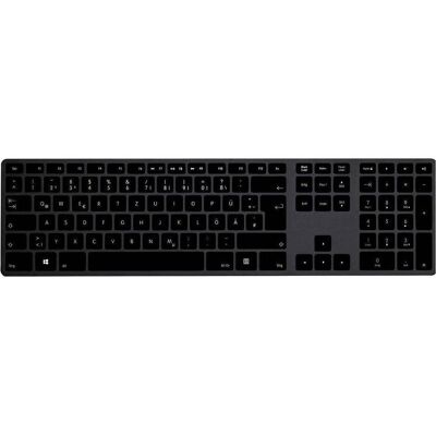 Matias Draadloos USB-C Aluminium Toetsenbord PC Duits QWERTZ Zwart (FK418PCDCBB-DE) (DE, Kabellos), Tastatur, Schwarz Matias Draadloos USB-C Aluminium Toetsenbord PC Duits QWERTZ Zwart (FK418PCDCBB-DE) (DE, Kabellos), Tastatur, Schwarz