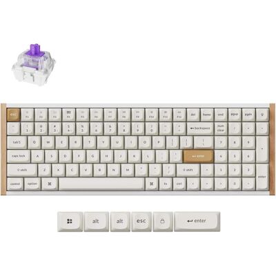 Keychron K4 HE (US, Kabelgebunden, Kabellos), Tastatur, Weiss, Braun Keychron K4 HE (US, Kabelgebunden, Kabellos), Tastatur, Weiss, Braun