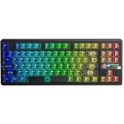Aula Gasket F87 Pro V2 Black Mist Transparent Leobog X3 RGB Tastatur (Eng. Int., Kabelgebunden, Kabellos), Tastatur, Schwarz Aula Gasket F87 Pro V2 Black Mist Transparent Leobog X3 RGB Tastatur (Eng. Int., Kabelgebunden, Kabellos), Tastatur, Schwarz