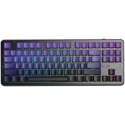 Aula Gasket F87 Pro Tastatur Schwarz Lila GrayWoodV4 RGB (Eng. Int., Kabelgebunden, Kabellos), Tastatur, Grau, Schwarz, Violett Aula Gasket F87 Pro Tastatur Schwarz Lila GrayWoodV4 RGB (Eng. Int., Kabelgebunden, Kabellos), Tastatur, Grau, Schwarz, Violett