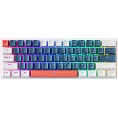 Machenike K500-B61 Wired Mechanical Gaming Keyboard with Backlight Blue Switch - Blue and White (DE, Kabelgebunden), Tastatur, Rot, Blau, Weiss Machenike K500-B61 Wired Mechanical Gaming Keyboard with Backlight Blue Switch - Blue and White (DE, Kabelgebunden), Tastatur, Rot, Blau, Weiss