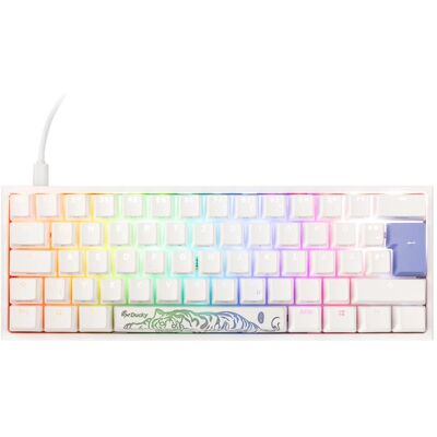 Ducky Weiße Mini RGB Gaming-Tastatur - Cherry Blue Ducky Weiße Mini RGB Gaming-Tastatur - Cherry Blue