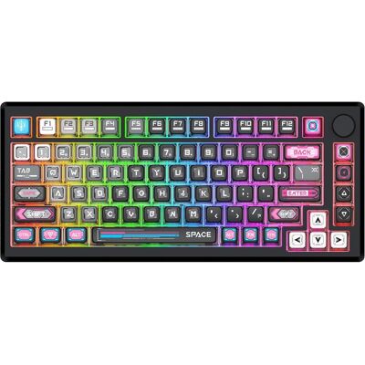 Redragon K732MC-RGB-PRO Uranus Pro 82 (US, Kabelgebunden, Kabellos), Tastatur, Transparent, Schwarz Redragon K732MC-RGB-PRO Uranus Pro 82 (US, Kabelgebunden, Kabellos), Tastatur, Transparent, Schwarz