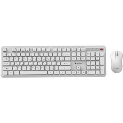 Gembird Bezprzewodowy Zestaw Klawiatury + Mysz Slim Pro Business Na Biurko Biały Układ Ru (Eng. Int., Kabellos), Tastatur, Weiss Gembird Bezprzewodowy Zestaw Klawiatury + Mysz Slim Pro Business Na Biurko Biały Układ Ru (Eng. Int., Kabellos), Tastatur, Weiss