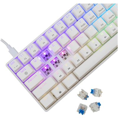 White Shark GK-004221 Shinobi-2 Blue switch, White US (US, Kabelgebunden), Tastatur, Weiss White Shark GK-004221 Shinobi-2 Blue switch, White US (US, Kabelgebunden), Tastatur, Weiss