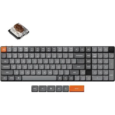 Keychron Wireless low-profile Keyboard K17 Max RGB Brown Switch (black) (K17M-H3) (Eng. Int., Kabelgebunden, Kabellos), Tastatur, Schwarz Keychron Wireless low-profile Keyboard K17 Max RGB Brown Switch (black) (K17M-H3) (Eng. Int., Kabelgebunden, Kabellos), Tastatur, Schwarz