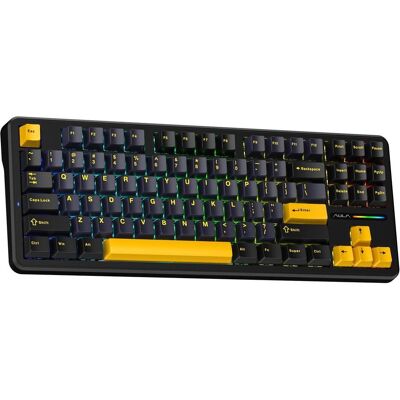 Aula Gasket F87 Thunder Black GrayWood RGB Tastatur (Eng. Int., Kabelgebunden, Kabellos), Tastatur, Schwarz, Grau Aula Gasket F87 Thunder Black GrayWood RGB Tastatur (Eng. Int., Kabelgebunden, Kabellos), Tastatur, Schwarz, Grau