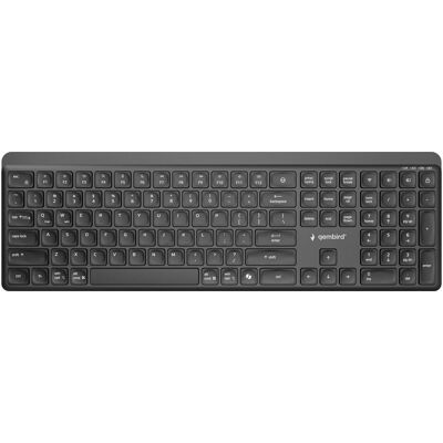 Gembird KB-WPS-03 Dual-Mode Pro-Business Slim Wireless-Tastatur 2 4 GHz + Bluetooth US-Layout (Eng. Int., Kabelgebunden, Kabellos), Tastatur, Schwarz Gembird KB-WPS-03 Dual-Mode Pro-Business Slim Wireless-Tastatur 2 4 GHz + Bluetooth US-Layout (Eng. Int., Kabelgebunden, Kabellos), Tastatur, Schwarz