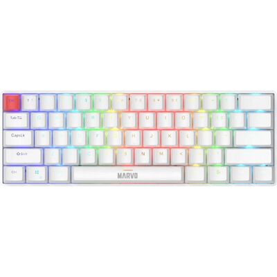 Marvo SABER 61 Tastatur verkabelt (USB) US, weiss mechanische (Eng. Int., Kabelgebunden), Tastatur, Weiss Marvo SABER 61 Tastatur verkabelt (USB) US, weiss mechanische (Eng. Int., Kabelgebunden), Tastatur, Weiss
