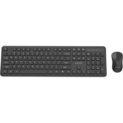 Gembird Bezprzewodowy Zestaw Klawiatury + Mysz Slim Pro Business Na Biurko Czarny Układ Us (US, Kabellos), Tastatur, Schwarz Gembird Bezprzewodowy Zestaw Klawiatury + Mysz Slim Pro Business Na Biurko Czarny Układ Us (US, Kabellos), Tastatur, Schwarz