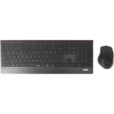 Rapoo 9500M - Toetsenbord + Muis-set - Draadloos - QWERTY- Zwart (US, Kabellos), Tastatur, Schwarz Rapoo 9500M - Toetsenbord + Muis-set - Draadloos - QWERTY- Zwart (US, Kabellos), Tastatur, Schwarz