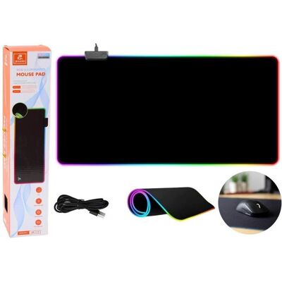Lean Toys Bürounterlage mit LED-Beleuchtung 30x80cm (XL), Mausmatte, Mehrfarbig, Schwarz Lean Toys Bürounterlage mit LED-Beleuchtung 30x80cm (XL), Mausmatte, Mehrfarbig, Schwarz
